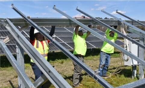 Solar Brite crew on site