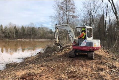 Civil site work at a solar field