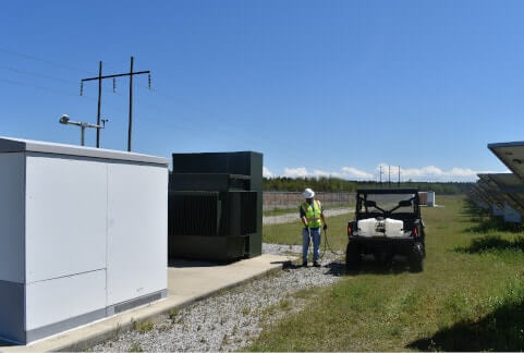 Licensed herbicide application at a solar site